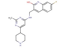 7-fluoro-3-({[2-methyl-6-(4-piperidinyl)-4-pyrimidinyl]amino}methyl)-2-quinolinol