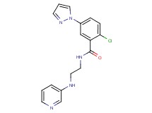 2-chloro-5-(1H-pyrazol-1-yl)-N-[2-(pyridin-3-ylamino)ethyl]benzamide