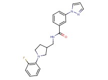 N-{[1-(2-fluorophenyl)-3-pyrrolidinyl]methyl}-3-(1H-pyrazol-1-yl)benzamide