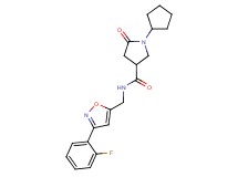 1-cyclopentyl-N-{[3-(2-fluorophenyl)-5-isoxazolyl]methyl}-5-oxo-3-pyrrolidinecarboxamide