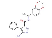 5-amino-N-[1-(2,3-dihydro-1,4-benzodioxin-6-yl)ethyl]-4-phenyl-1H-pyrazole-3-carboxamide