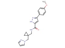 3-(4-methoxyphenyl)-N-{[1-(1H-pyrazol-1-ylmethyl)cyclopropyl]methyl}-1H-pyrazole-5-carboxamide
