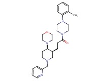 4-[(3S*,4R*)-3-{3-[4-(2-methylphenyl)-1-piperazinyl]-3-oxopropyl}-1-(2-pyridinylmethyl)-4-piperidinyl]morpholine