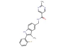 N-{[2-(2-fluorophenyl)-3-methyl-1H-indol-5-yl]methyl}-2-methylpyrimidine-5-carboxamide