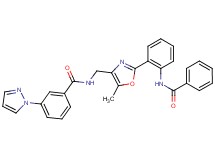 N-({2-[2-(benzoylamino)phenyl]-5-methyl-1,3-oxazol-4-yl}methyl)-3-(1H-pyrazol-1-yl)benzamide