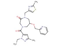 4-[(1-ethyl-3-methyl-1H-pyrazol-5-yl)carbonyl]-1-[(2-methyl-1,3-thiazol-4-yl)methyl]-6-(2-pyridinylmethoxy)-1,4-diazepan-2-one