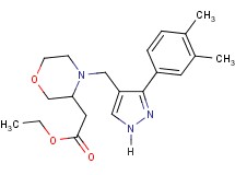 ethyl (4-{[3-(3,4-dimethylphenyl)-1H-pyrazol-4-yl]methyl}-3-morpholinyl)acetate
