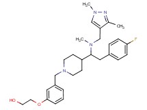 2-[3-({4-[1-[[(1,3-dimethyl-1H-pyrazol-4-yl)methyl](methyl)amino]-2-(4-fluorophenyl)ethyl]-1-piperidinyl}methyl)phenoxy]ethanol