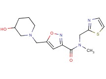 5-[(3-hydroxypiperidin-1-yl)methyl]-N-methyl-N-(1,3-thiazol-2-ylmethyl)isoxazole-3-carboxamide
