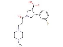 (3S*,4R*)-4-(3-fluorophenyl)-1-[3-(4-methylpiperazin-1-yl)propanoyl]pyrrolidine-3-carboxylic acid