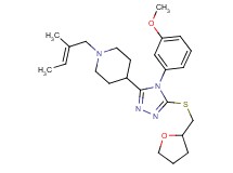 4-{4-(3-methoxyphenyl)-5-[(tetrahydro-2-furanylmethyl)thio]-4H-1,2,4-triazol-3-yl}-1-[(2E)-2-methyl-2-buten-1-yl]piperidine