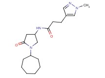 N-(1-cycloheptyl-5-oxo-3-pyrrolidinyl)-3-(1-methyl-1H-pyrazol-4-yl)propanamide