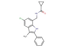 N-[(5-chloro-3-methyl-2-phenyl-1H-indol-7-yl)methyl]cyclopropanecarboxamide
