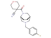 4-{[(1S*,5R*)-3-(4-fluorobenzyl)-3,6-diazabicyclo[3.2.2]non-6-yl]carbonyl}tetrahydro-2H-pyran-4-carbonitrile