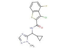 3-chloro-N-[cyclopropyl(1-methyl-1H-1,2,4-triazol-5-yl)methyl]-4-fluoro-1-benzothiophene-2-carboxamide