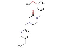 4-[(5-ethylpyridin-2-yl)methyl]-1-(3-methoxybenzyl)piperazin-2-one