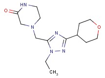 4-{[1-ethyl-3-(tetrahydro-2H-pyran-4-yl)-1H-1,2,4-triazol-5-yl]methyl}piperazin-2-one