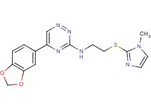 5-(1,3-benzodioxol-5-yl)-N-{2-[(1-methyl-1H-imidazol-2-yl)thio]ethyl}-1,2,4-triazin-3-amine