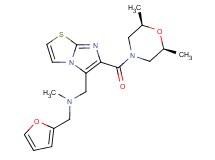 1-(6-{[(2R*,6S*)-2,6-dimethylmorpholin-4-yl]carbonyl}imidazo[2,1-b][1,3]thiazol-5-yl)-N-(2-furylmethyl)-N-methylmethanamine