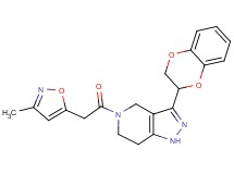 3-(2,3-dihydro-1,4-benzodioxin-2-yl)-5-[(3-methylisoxazol-5-yl)acetyl]-4,5,6,7-tetrahydro-1H-pyrazolo[4,3-c]pyridine