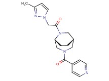 (1S*,5R*)-3-isonicotinoyl-6-[(3-methyl-1H-pyrazol-1-yl)acetyl]-3,6-diazabicyclo[3.2.2]nonane