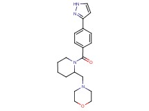 4-({1-[4-(1H-pyrazol-3-yl)benzoyl]-2-piperidinyl}methyl)morpholine