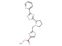 methyl 2-({2-[3-(2-pyridinyl)-1,2,4-oxadiazol-5-yl]-1-pyrrolidinyl}methyl)-1,3-oxazole-4-carboxylate