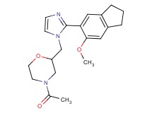 4-acetyl-2-{[2-(6-methoxy-2,3-dihydro-1H-inden-5-yl)-1H-imidazol-1-yl]methyl}morpholine