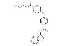 N-(2,3-dihydro-1H-inden-1-yl)-4-{[1-(3-methoxypropanoyl)-4-piperidinyl]oxy}benzamide