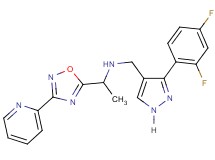 N-{[3-(2,4-difluorophenyl)-1H-pyrazol-4-yl]methyl}-1-[3-(2-pyridinyl)-1,2,4-oxadiazol-5-yl]ethanamine
