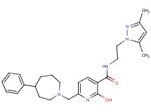 N-[2-(3,5-dimethyl-1H-pyrazol-1-yl)ethyl]-2-hydroxy-6-[(4-phenyl-1-azepanyl)methyl]nicotinamide