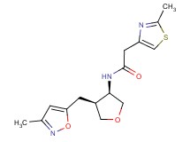 N-{(3R*,4S*)-4-[(3-methyl-5-isoxazolyl)methyl]tetrahydro-3-furanyl}-2-(2-methyl-1,3-thiazol-4-yl)acetamide
