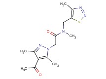 2-(4-acetyl-3,5-dimethyl-1H-pyrazol-1-yl)-N-methyl-N-[(4-methyl-1,2,3-thiadiazol-5-yl)methyl]acetamide