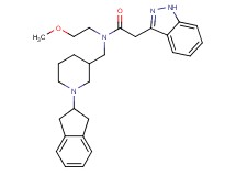 N-{[1-(2,3-dihydro-1H-inden-2-yl)-3-piperidinyl]methyl}-2-(1H-indazol-3-yl)-N-(2-methoxyethyl)acetamide