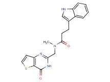 3-(1H-indol-3-yl)-N-methyl-N-[(4-oxo-3,4-dihydrothieno[3,2-d]pyrimidin-2-yl)methyl]propanamide