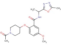 2-[(1-acetylpiperidin-4-yl)oxy]-5-methoxy-N-[1-(5-methyl-1,3,4-oxadiazol-2-yl)ethyl]benzamide
