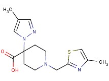 4-(4-methyl-1H-pyrazol-1-yl)-1-[(4-methyl-1,3-thiazol-2-yl)methyl]piperidine-4-carboxylic acid