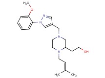 2-[4-{[1-(2-methoxyphenyl)-1H-pyrazol-4-yl]methyl}-1-(3-methyl-2-buten-1-yl)-2-piperazinyl]ethanol