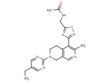 N-({3-[7-(5-ethyl-2-pyrimidinyl)-3-methyl-5,6,7,8-tetrahydro-2,7-naphthyridin-4-yl]-1,2,4-oxadiazol-5-yl}methyl)acetamide