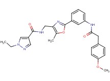 1-ethyl-N-{[2-(3-{[(4-methoxyphenyl)acetyl]amino}phenyl)-5-methyl-1,3-oxazol-4-yl]methyl}-1H-pyrazole-4-carboxamide