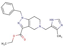 ethyl 1-benzyl-5-[(4-methyl-1H-imidazol-5-yl)methyl]-4,5,6,7-tetrahydro-1H-pyrazolo[4,3-c]pyridine-3-carboxylate