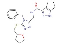 N-({4-benzyl-5-[(tetrahydro-2-furanylmethyl)thio]-4H-1,2,4-triazol-3-yl}methyl)-1,4,5,6-tetrahydrocyclopenta[c]pyrazole-3-carboxamide