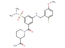 1-{3-[(dimethylamino)sulfonyl]-5-[(2-fluoro-5-methoxybenzyl)amino]benzoyl}-3-piperidinecarboxamide