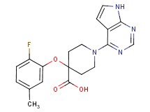 4-(2-fluoro-5-methylphenoxy)-1-(7H-pyrrolo[2,3-d]pyrimidin-4-yl)piperidine-4-carboxylic acid