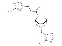 (1S*,5R*)-3-[(4-methyl-1H-imidazol-5-yl)methyl]-6-[3-(5-methyl-1H-1,2,4-triazol-3-yl)propanoyl]-3,6-diazabicyclo[3.2.2]nonane