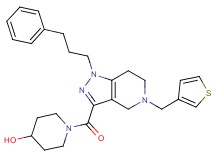 1-{[1-(3-phenylpropyl)-5-(3-thienylmethyl)-4,5,6,7-tetrahydro-1H-pyrazolo[4,3-c]pyridin-3-yl]carbonyl}-4-piperidinol