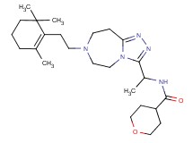 N-(1-{7-[2-(2,6,6-trimethyl-1-cyclohexen-1-yl)ethyl]-6,7,8,9-tetrahydro-5H-[1,2,4]triazolo[4,3-d][1,4]diazepin-3-yl}ethyl)tetrahydro-2H-pyran-4-carboxamide