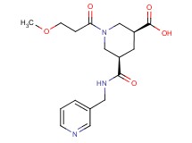 (3S*,5R*)-1-(3-methoxypropanoyl)-5-{[(3-pyridinylmethyl)amino]carbonyl}-3-piperidinecarboxylic acid