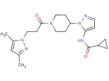 N-(1-{1-[3-(3,5-dimethyl-1H-pyrazol-1-yl)propanoyl]-4-piperidinyl}-1H-pyrazol-5-yl)cyclopropanecarboxamide