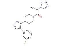 4-[4-(3-fluorophenyl)-1H-pyrazol-5-yl]-1-[2-(1H-1,2,4-triazol-1-yl)propanoyl]piperidine